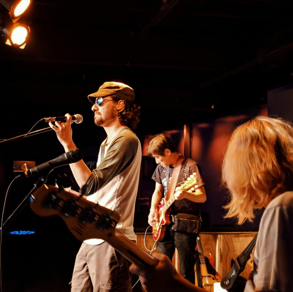 A band playing on a small club stage